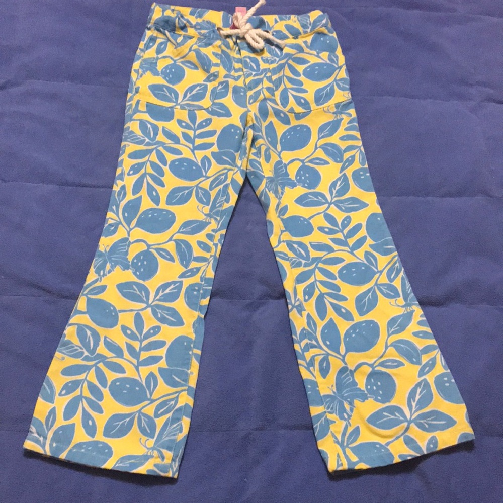 Lilly Pulitzer 5t blue and yellow pants.